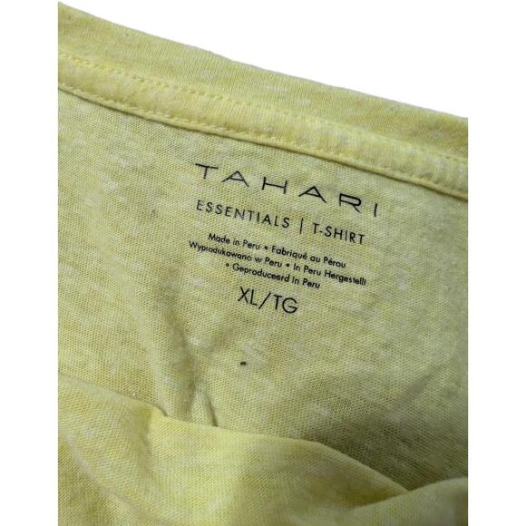 Tahari by Elie Tahari Women's Yellow Short Sleeve T-Shirt XL - Picture 2 of 2